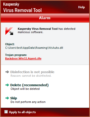 Kaspersky Virus Removal Toolその3